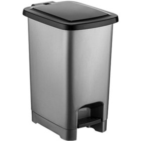 Resim Plastik Metalize Slim Pedallı Çöp Kovası 60 Litre 