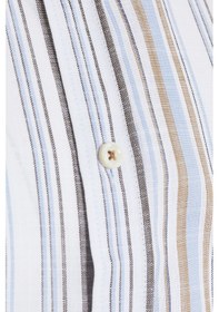 Resim Hatemoğlu Kahverengi Çizgili Slim Fit Gömlek Koyu Kahverengi 