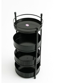 Resim Konak Züccaciye 4 Katlı Soğan Patates Metal Sebzelik Siyah 