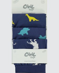 Resim Civil Boys Erkek Çocuk 3'lü Boxer Set 2-10 Yaş Lacivert Lacivert 