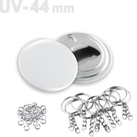 Resim vizyonstore 44 mm UV Baskıya Uygun Buton Şişe Açacağı Anahtarlık VG44UVAN 100 adet 