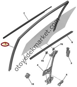 Resim PEUGEOT 301 SOL ÖN CAM ÇEVRE FİTİLİ (ORJİNA) 