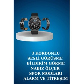 Resim Alarm ve Titreşim Özellikli Akıllı Saat ve Mikrofonlu Kablolu Bluetooth Kulaklık 60 Saat 
