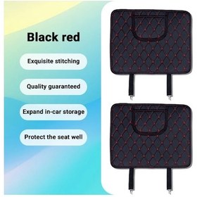 Resim Chuangyinshop Black Red 2 Adet Araç Kolçak Koruyucu Saklama Cebi Anti-kick Mat Bmw 3 Serisi 2009-2012 