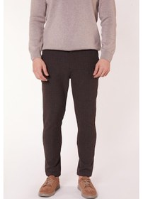 Resim Braccas Erkek Yandan Cepli Bel Bağcıklı Slim Fit Chino Kahverengi Pantolon Kahverengi 