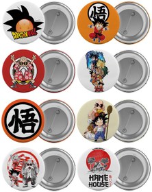 Resim Dragon Ball Çanta Rozeti Seti 8 Adet En Büyük Boy 5.8cm İğneli Br 