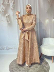 Resim Yıldız Tozu Tesettür Abiye - Gold / 40 