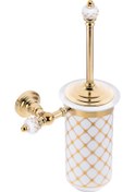 Resim Pure Geometrik Beyaz Altın - Pvd Gold Montajlı Klozet Fırçalık Ak 
