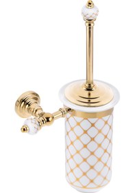 Resim Pure Geometrik Beyaz Altın - Pvd Gold Montajlı Klozet Fırçalık Ak 