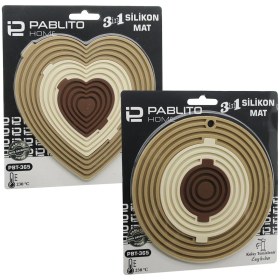 Resim Ayder Timya 3İN1 BÜTÜN - AYRI KULLAN SİLİKON MAT- NİHALE KALPLİ=7.5-13-19CMYUVARLAK=7-12.5-20CM (Timya/Go1395) 199639 