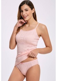 Resim Jakarlı Transferli Ribana İp Askılı Kadın Çamaşır Takım 10 Adet 001 