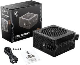 Resim MSI MAG A550BN güç kaynağı, AB fişi, 550 W, 80 Plus bronz sertifikalı, ATX güç kaynağı, 12 V Single-Rail, DC/DC gerilim dönüştürücü tasarımı, 120 mm fan 