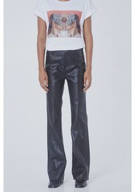 Resim Bsb Deri Bol Paça Siyah Kadın Pantolon 050-112003 001 