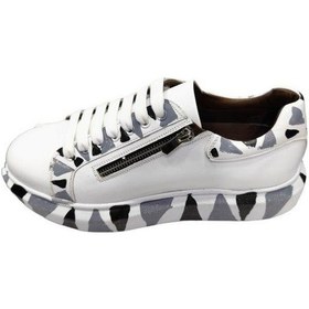 Resim King Shoes Büyük Numara Beyaz Erkek Ayakkabı Beyaz 
