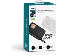 Resim Phixi Force PW25 10000mAh 22.5W Kendinden Kablolu MagSafe Powerbank - Kablosuz Mini Şarj Cihazı - Di 