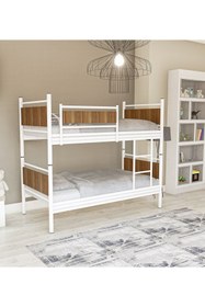 Resim Metalia Gm 128 Star Ahşap Metal Ranza Beyaz-ceviz 