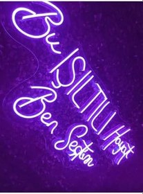 Resim Bu Işıltılı Hayatı Ben Seçtim Yazılı Neon Led Aydınlatma Tabela Güzellik Merkezi Dekorasyon 80x40 Cm Mor, ışıktıtek 