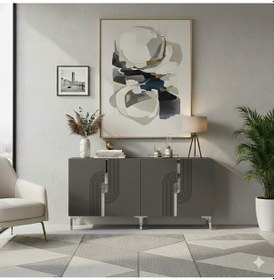 Resim Ka1804as Meyra180 Konsol, Kahve Köşesi, Tv Sehpası Antrasit-sılver 180cm Antrasit-sılver 