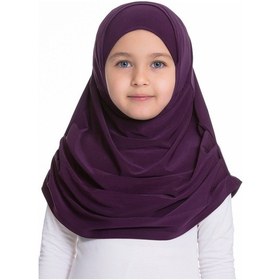 Resim Hürrem Bone Mürdüm Pratik Hazır Geçmeli Çocuk Tesettür Bone Sandy Kumaş Kendi Mürdüm 