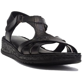 Resim Dagoster Dza07-60021011 Siyah Günlük Ortopedik Deri Kadın Sandaletdza07-60021011 Dgstr Syh 001 