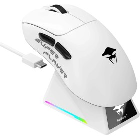 Resim Havit Kraken Starblaze-1 Rgb Kablosuz Gaming Mouse 26000 Dpı, PAW3395, Ekranlı Stant - Beyaz 