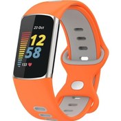 Resim Sones Fitbit Charge 5 Akıllı Saat Spor Su Geçirmez İki Renkli Silikon Bant 