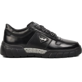 Resim Marcomen 152-19503 Siyah Deri Kadın Sneaker 