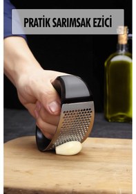 Resim Tutma Kollu Paslanmaz Çelik Sarımsak Ezici Doğrayıcı Çok Renkli 