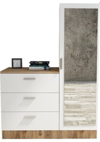 Resim Robin Home Lyana Aynalı Şifonyer Gardırop Çam-Beyaz (483214904) 