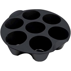 Resim RiverWorld River World 7 Adet Gözü Olan Cupcake Ve Çörekler Için Airfryer Fırın Silikon Pişirme Kabı 