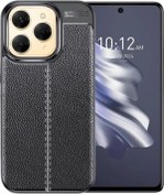 Resim Tecno Spark 20c Uyumlu Silikon Kılıf Deri Desenli Darbe Emici Autofocus Kapak 