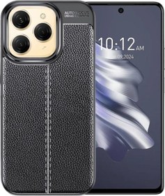 Resim Tecno Spark 20c Uyumlu Silikon Kılıf Deri Desenli Darbe Emici Autofocus Kapak 