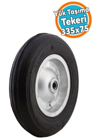 Resim NZB Yük Taşıma El Arabası Tekeri Bilyeli Rulmanlı Dubleks Teker 335x75 mm Çelik Jant 