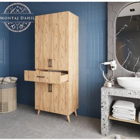 Resim Mavera Çok Amaçlı Dolap Banyo Mutfak Kiler Dolabı Çam Çam 