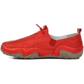 Resim 124-3 Z Hakiki Deri Kadın Kırmızı Günlük Ayakkabı Kırmızı 