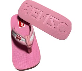 Resim Kenzo Logo-Patch Striped Flip Flops 