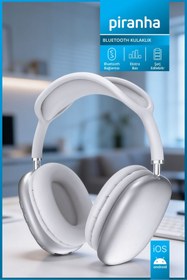 Resim Piranha 2210 Kablosuz Bluetooth Kulak Üstü Kulaklık / Ayarlanabilir Kafa Bandı / Mikrofon / Aux 