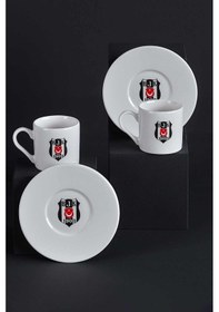 Resim Neva N3422 Beşiktaş Lisanslı Arma Logo 2'li Kahve Fincan Takımı-Bjk 