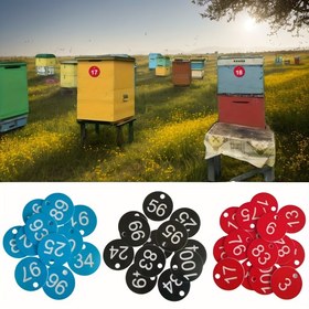 Resim 50 Adet Yuvarlak Arı Kovan Etiketleri ile Sıralı Sayılar, Plastik Arıcılık Numara Etiketleri, Hayvan Tanıma Aksesuarı, Elektrik veya Batarya Gerekmez 