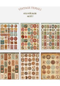 Resim 6 Lı Vintage Temalı Sticker Seti 12x17 Cm Bullet Journal, Scrapbook, Ajanda Ve Planlayıcı İçin Diğer 