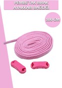 Resim Dopar Pembe Elastik Akıllı Esnek Bağcık Tak Bırak Ayakkabı Bağcığı 1 Çift 100cm 