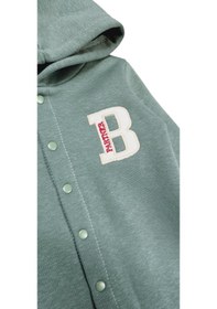 Resim Kapüşonlu Kışlık Bebek Tulum Yeşil 