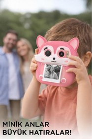 Resim Torima Dijital Fotoğraf Makineleri Çocuk Termal Resim Baskılı Yazıcı Kamera Video Makinesi CMR20 Pembe 