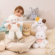 Resim 7Style Sevimli ve Rahat Hayvanlar Oyun Evi Peluş Oyuncakları - Papyonlu ve Çiçek Desenli, Çok Renk Seçenekleri ile Paskalya Hediyesi, Ev Dekoru, Sarılma Arkadaşı & Parti Süslemeleri, Yumuşacık Pelüşler, Şenlikli Tasarımlar, Yüksek Kalite Yumuşaklık 