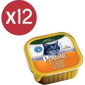 Resim Plaisir Pate Tavuklu Kedi Konservesi 12 x 100 G 