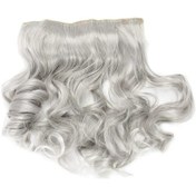 Resim Lebıhmurah Wg2637 Bu Yılın Yeni Saç Rengi Trendi - Gümüş Gri Kıvırcık Klipsli Saç Ekleme Büyükanne Saçı Postişleri 