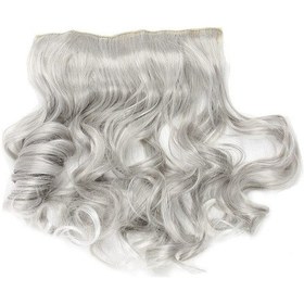 Resim Lebıhmurah Wg2637 Bu Yılın Yeni Saç Rengi Trendi - Gümüş Gri Kıvırcık Klipsli Saç Ekleme Büyükanne Saçı Postişleri 