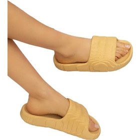 Resim Plaj Havuz Hafif Rahat Kadın Terlik Bej-Bej 