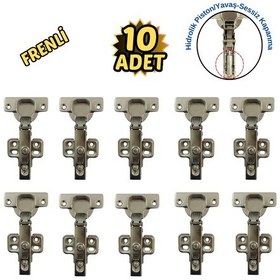 Resim Frenli Dolap Kapak Mobilya Menteşesi Pistonlu 10 Lu Saten 