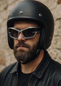 Resim Angel Eyes Futuristik Erkek Spor Çerçeve Motorcu Gözlüğü, Dayanıklı Malzeme, Polikarbon Cam, UV400 Koruma 